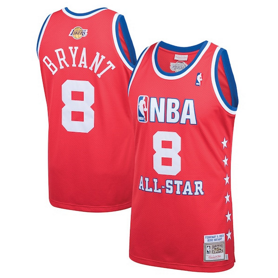 Men's Los Angeles Lakers #8 Kobe Bryant 2003 Red All-Star Mitchell & Ness Hardwood Classics Jersey